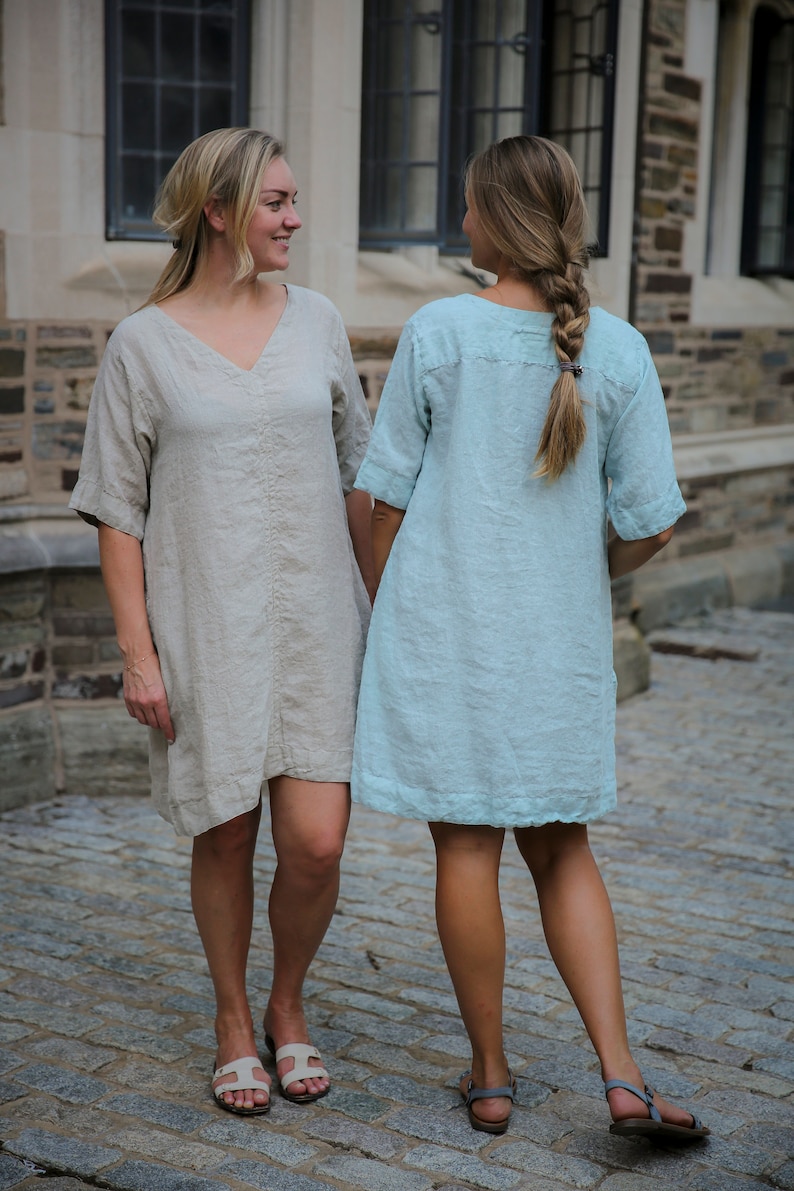 Linen summer tunic , linen dress , plus size linen tunic godmother gift image 5