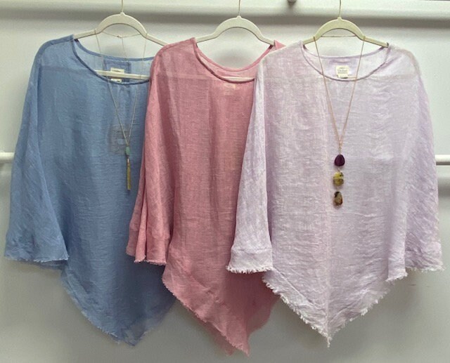 White Linen Sheer Poncho Mother Birthday Gift , Linen Poncho