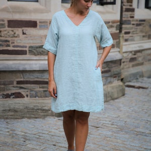 Linen summer tunic , linen dress , plus size linen tunic godmother gift image 6