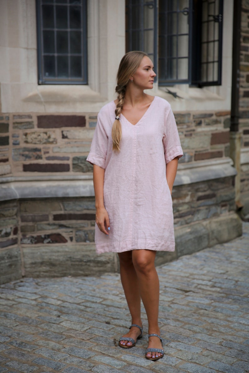 Linen V-Neck Tunic/Dress image 8