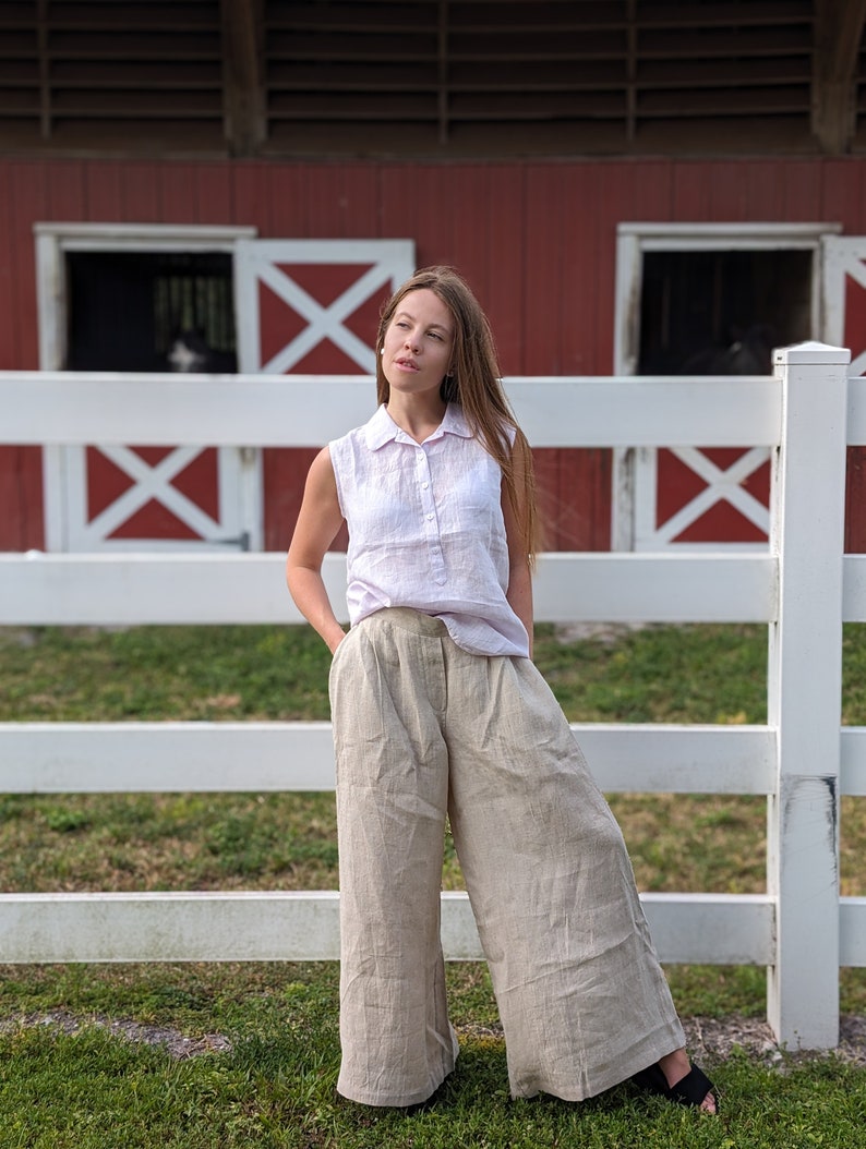 Linen Sleeveless Top Amy image 2