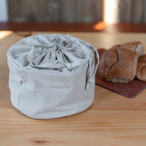 Linen bread basket , organic food storage , bread storage , linen table , table decor , linen gift image 8