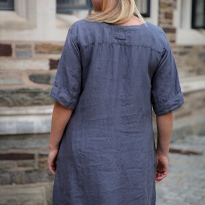 Linen summer tunic , linen dress , plus size linen tunic godmother gift image 2