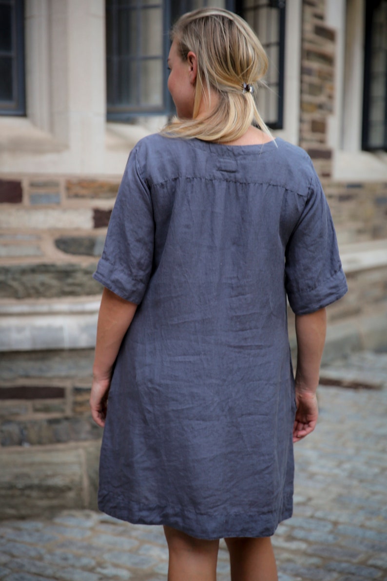 Linen summer tunic , linen dress , plus size linen tunic godmother gift image 2