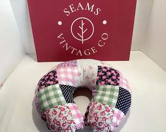 Handmade Cotton Neck Pillow: Patchwork Travel Comfort