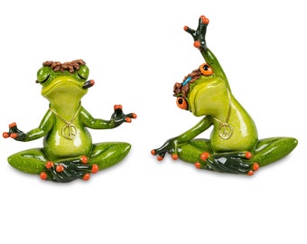 Yoga frog in two versions, hand-painted - for all yoga fans