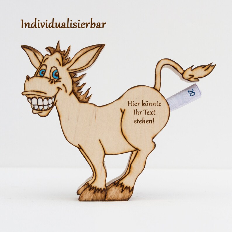 Geldesel Goldesel aus Holz als Geldgeschenk zum Geburtstag Etsy