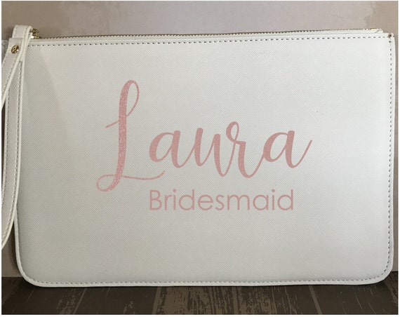 personalised bridesmaid clutch bag