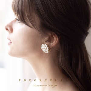 Mini Daisy Cluster Clip-on Earrings SKU: E_032 Porcelain Jewellery; Wedding and Bridal Jewellery ...