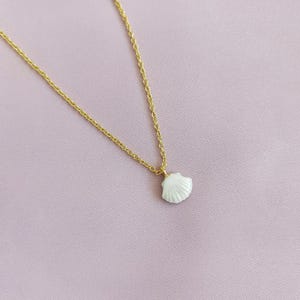 Mini Porcelain Seashell Necklace N_036 Handmade Ceramic Pendant, Ocean Inspired Jewelry, Beach Necklace, Coastal Porcelain Gift for Her