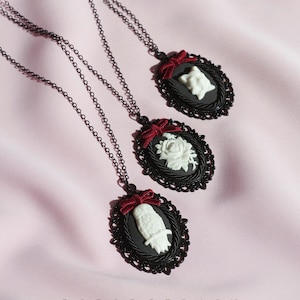 Dark Romance Eulen Cameo Halskette SKU: N_016 Porzellanschmuck; Hochzeits- und Brautschmuck; alltäglichen Schmuck