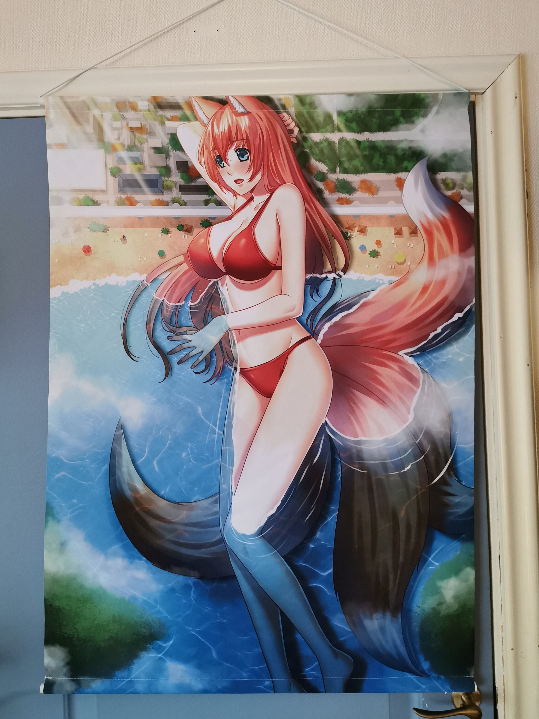 Giantess Foxgirl Kitsune At The Beach Tapestry Etsy Hong Kong Giantess Foxgirl Kitsune At The Beach Tapestry Etsy Hong Kong