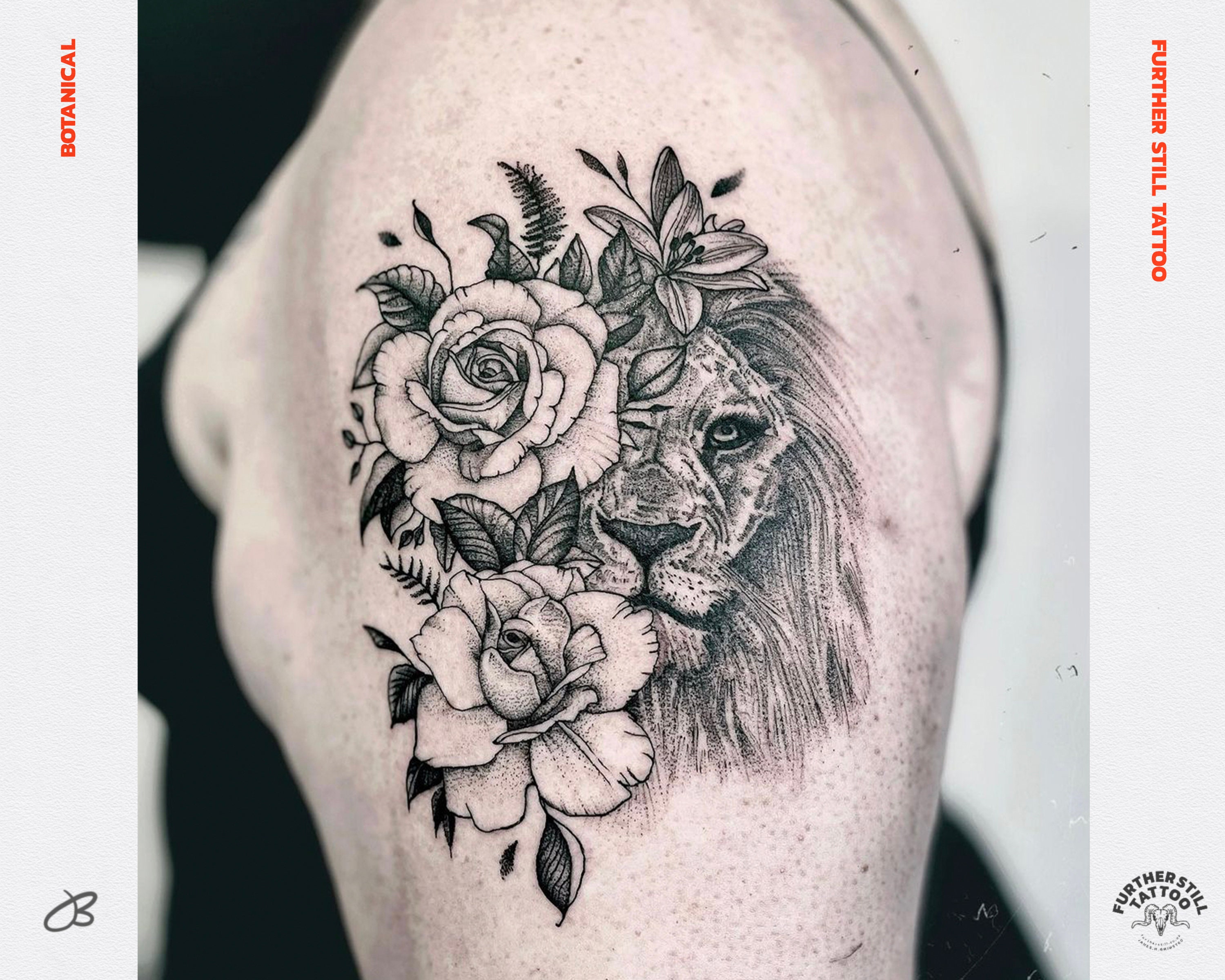 Diseño de tatuajes florales y de leones derechos de tatuajes - Etsy México