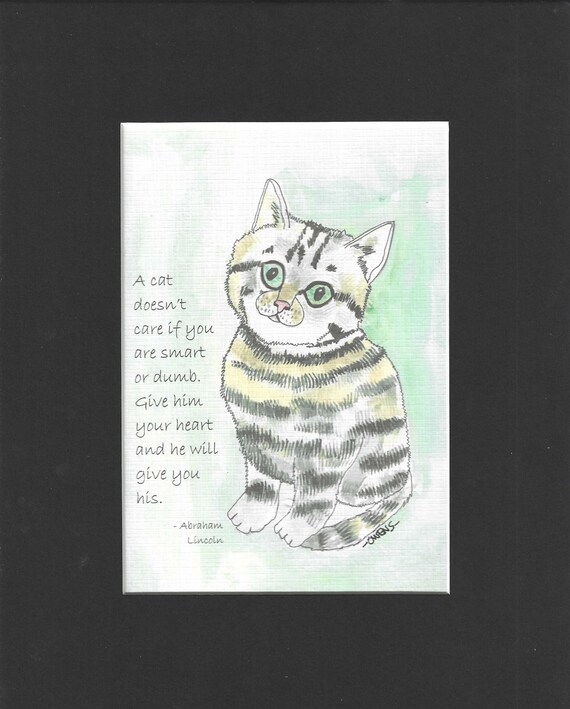 Abraham Lincoln Un Chat Ne Se Soucie Pas De Savoir Si Vous Etsy Canada