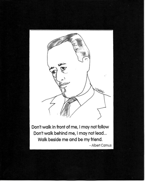 Albert Camus Ne marche pas devant moi je ne peux pas Etsy Albert Camus Ne marche pas devant moi je ne peux pas Etsy