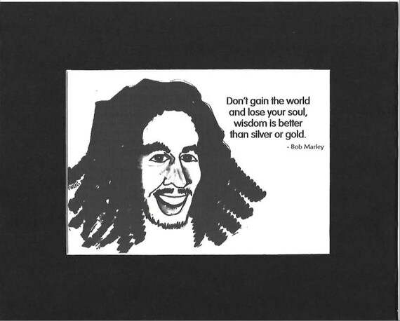 Bob Marley "Don't Lose Your Soul" Inspirational Quote Poster Print, 7x21 Matte Canvas, Unique Wall Art Decor