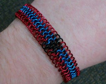 Spider-Man Inspired Chainmaille Bracelet
