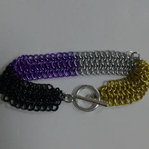 Custom Nonbinary Pride Chainmaille Bracelet