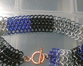 Custom Asexual Pride Chainmaille Bracelet