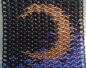 Crescent Moon Chainmaille Keychain