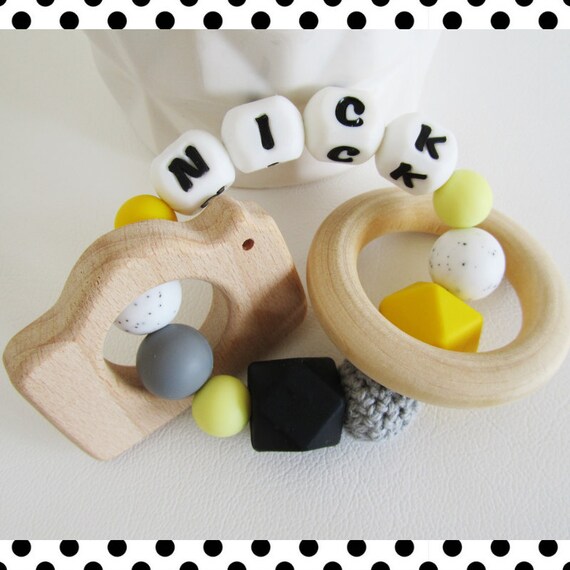 personalised baby rattle
