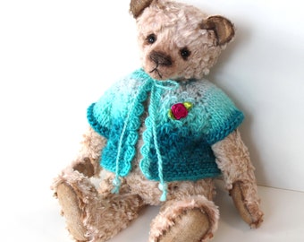 Vest voor ca. 25 cm beer, shabby chic stijl, beerkleding poppenjurk teddy kledingvest