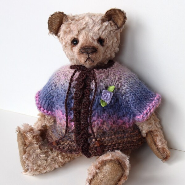 Strickkleid für ca. 26-30cm Bär, shabby chic Landhaus Vintage Style,  Puppenkleidung teddy outfit