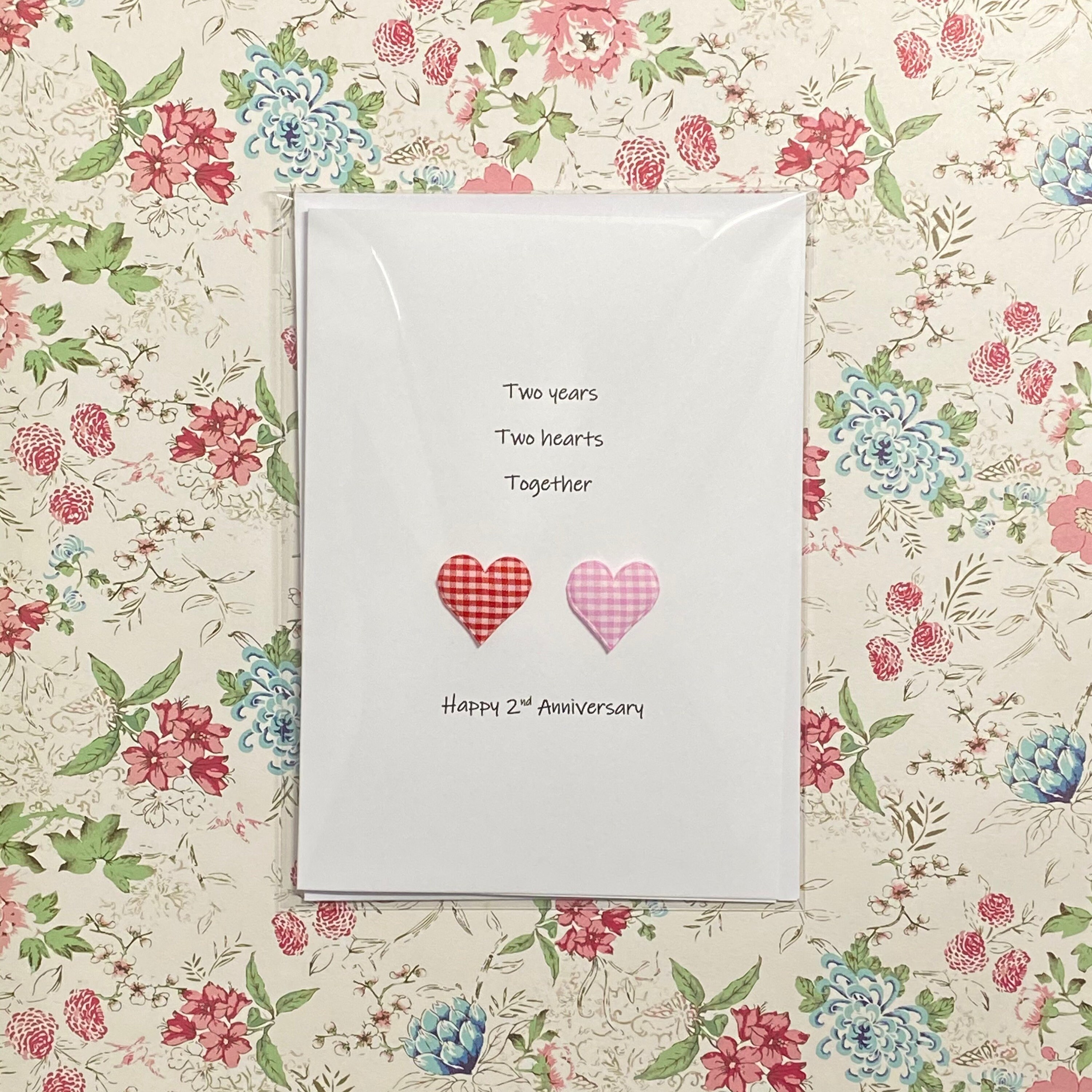 2nd Cotton Wedding Anniversary Card Handcrafted Card Etsy UK