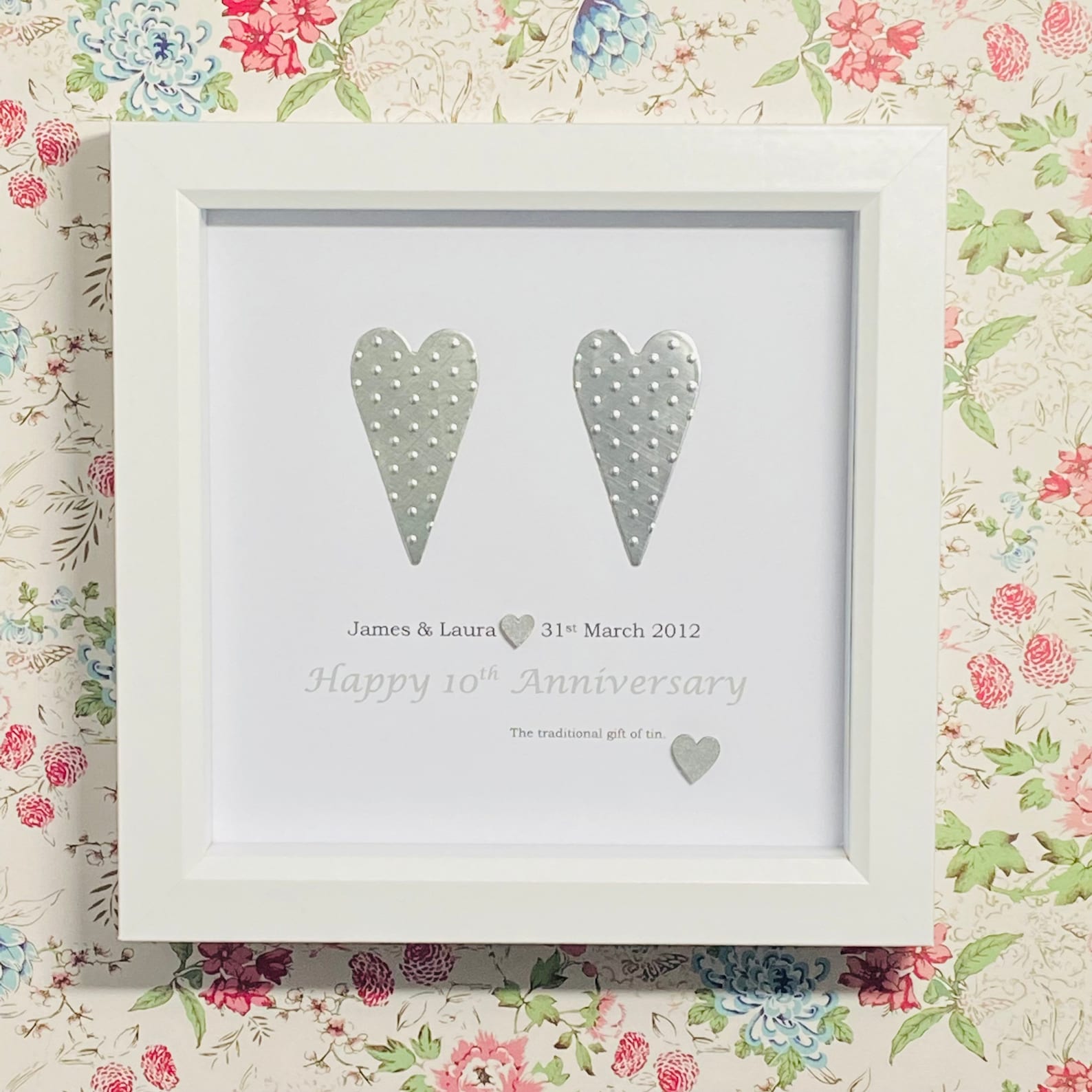 Handcrafted 10th Wedding Anniversary Gift Personalised Tin - Etsy UK