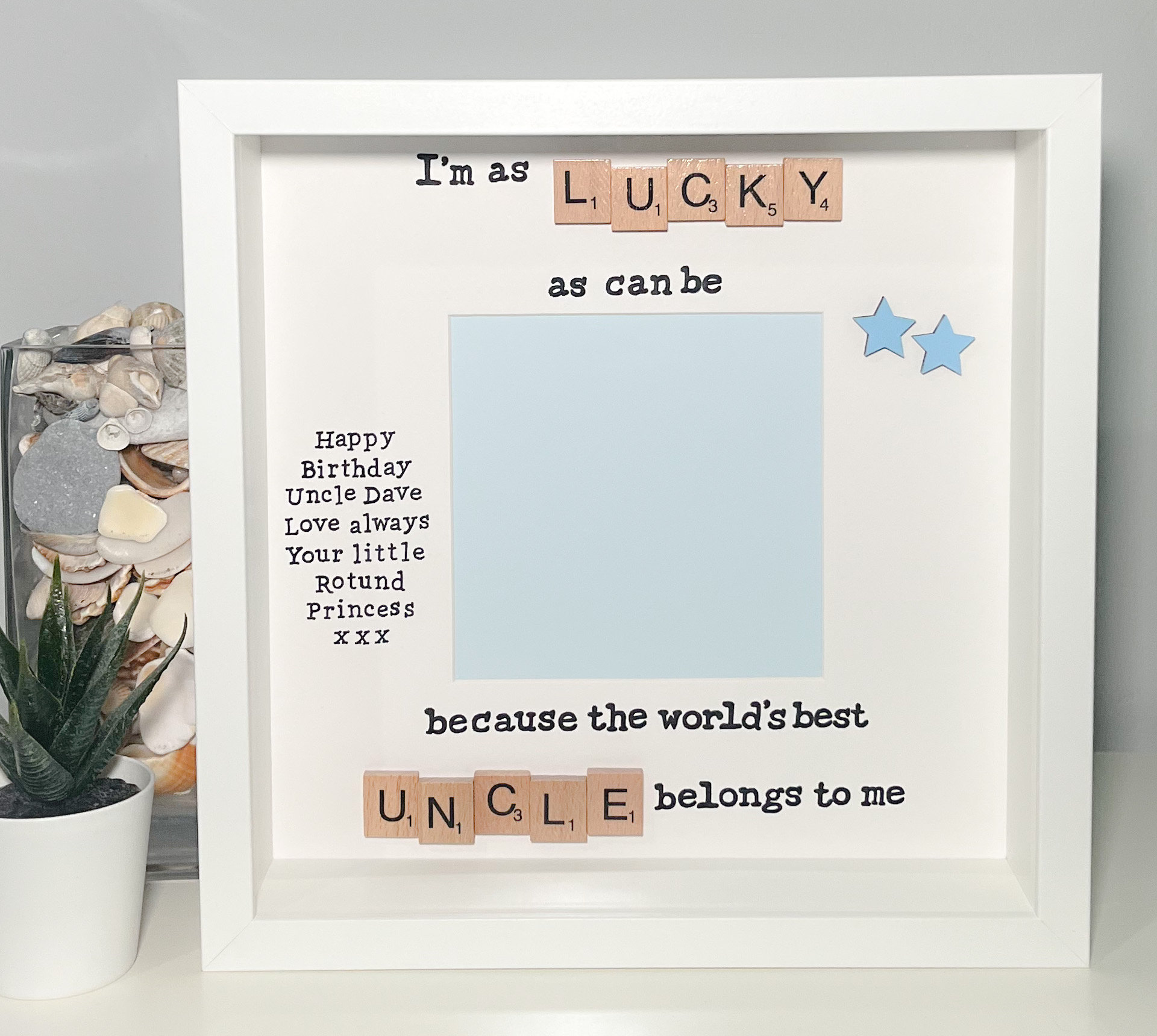 Lucky as Can Be Uncle Scrabble Art Frame Photo Frame - Etsy