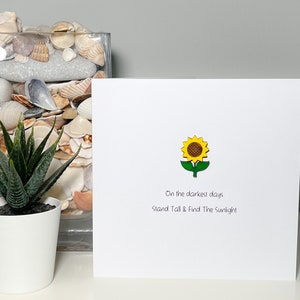 Sunflower card - motivational card - inspirational card - sunflowers handmade card can be personalised