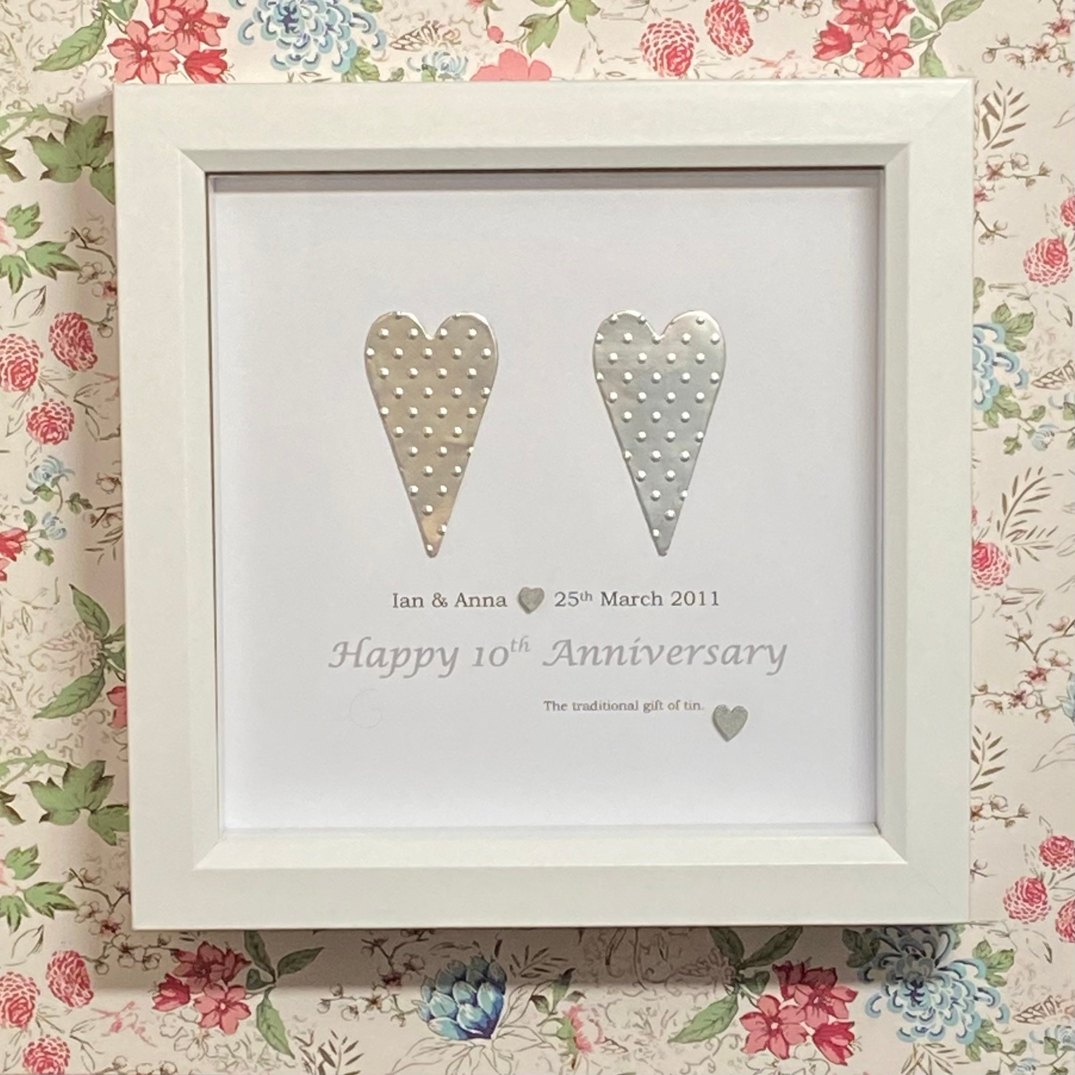 Personalised 10th Wedding Anniversary Gifts Handcrafted 10th wedding anniversary gift personalised tin | Etsy