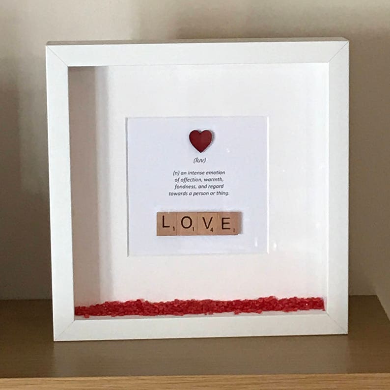 Love Scrabble Art Frame Love Definition Keepsake Etsy