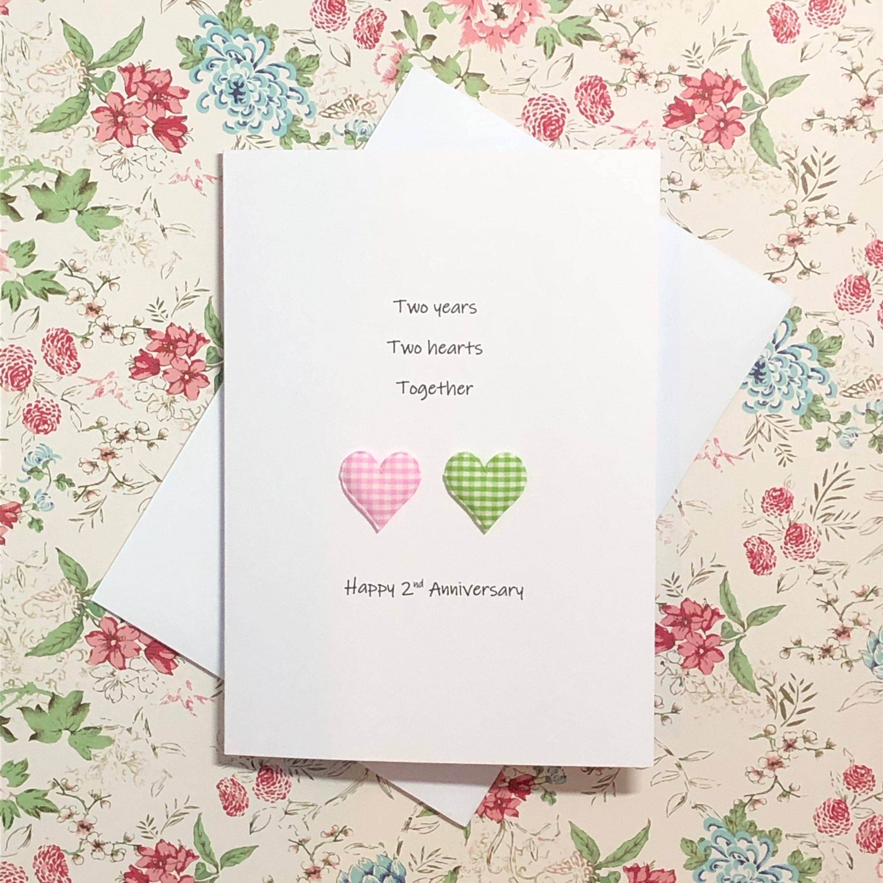 2nd Cotton Wedding Anniversary Card Handcrafted Card Etsy UK