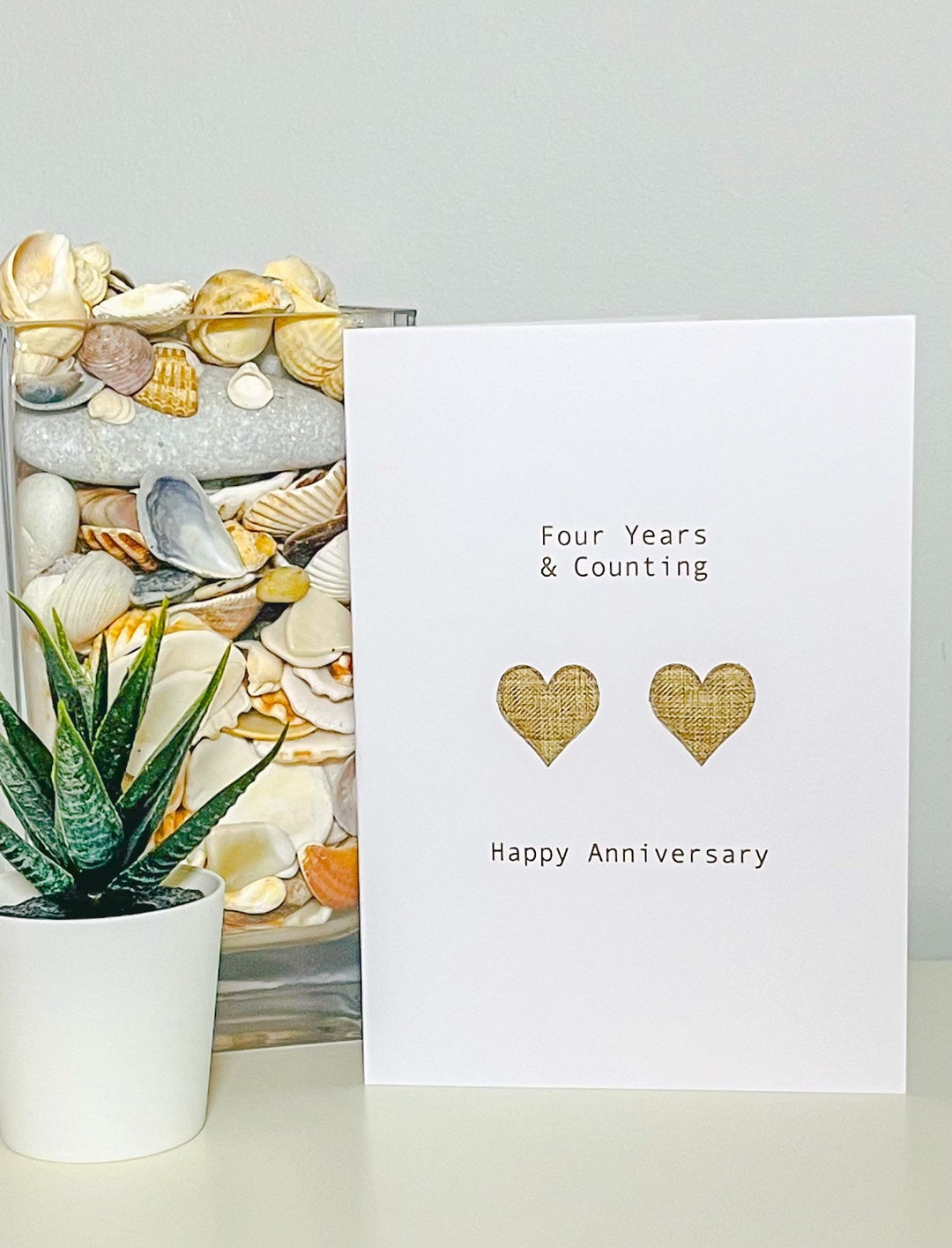 4th Linen Anniversary Card Linen Anniversary Traditional Anniversary