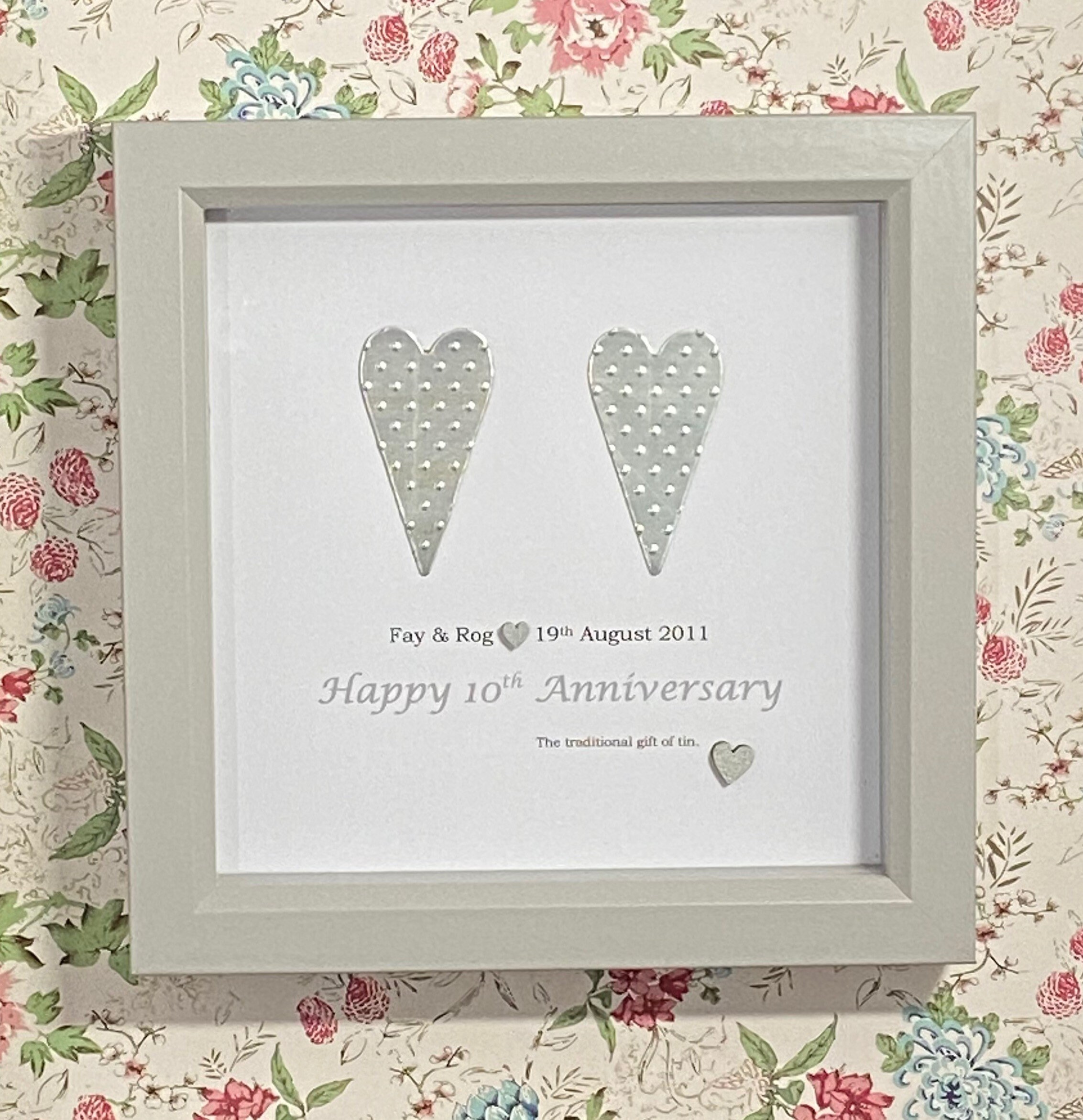 Handcrafted 10th Wedding Anniversary Gift Personalised Tin - Etsy UK