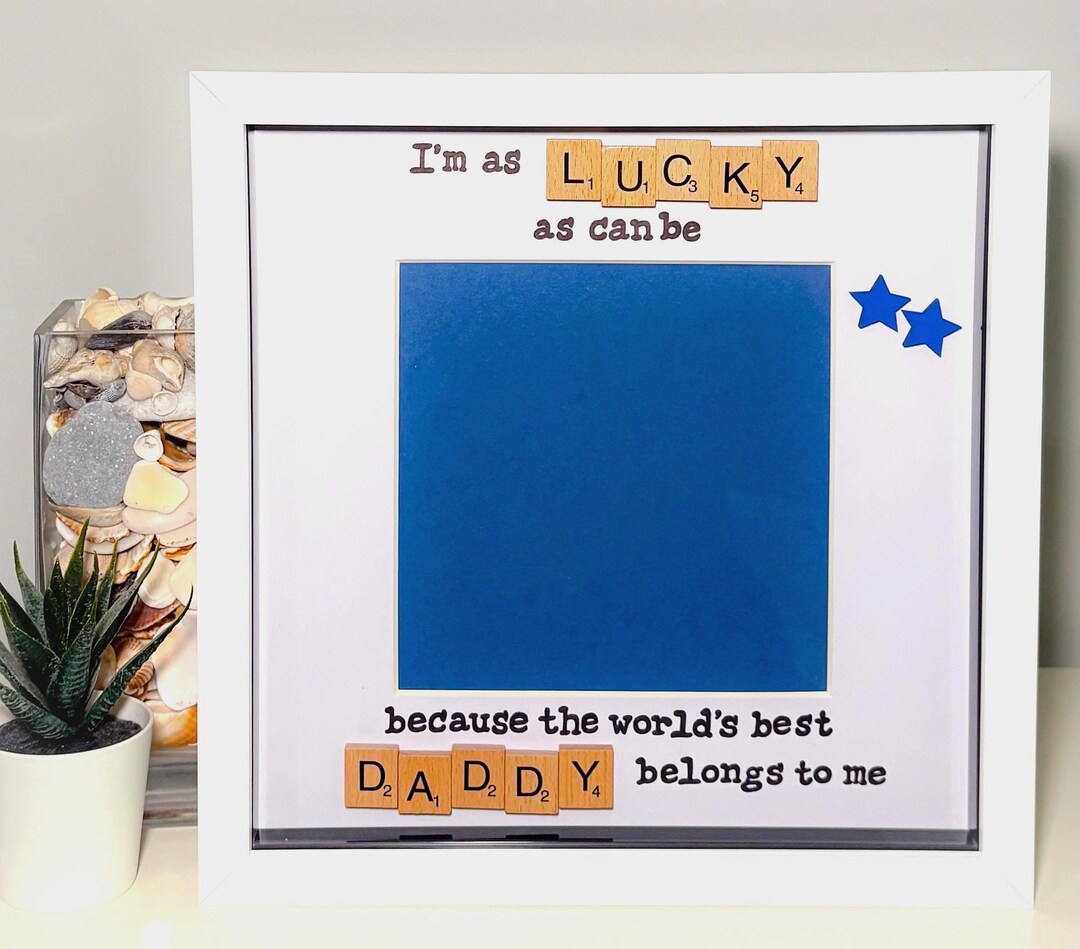 Daddy Scrabble Frame Daddy Scrabble Art Frame Photo Frame - Handmade Fathers Day Birthday ...