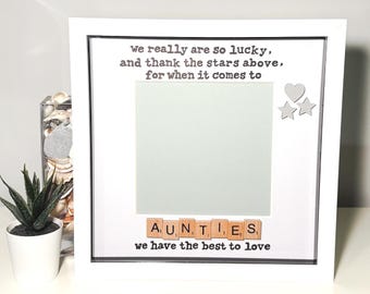 Auntie scrabble art photo frame - Christmas - birthday