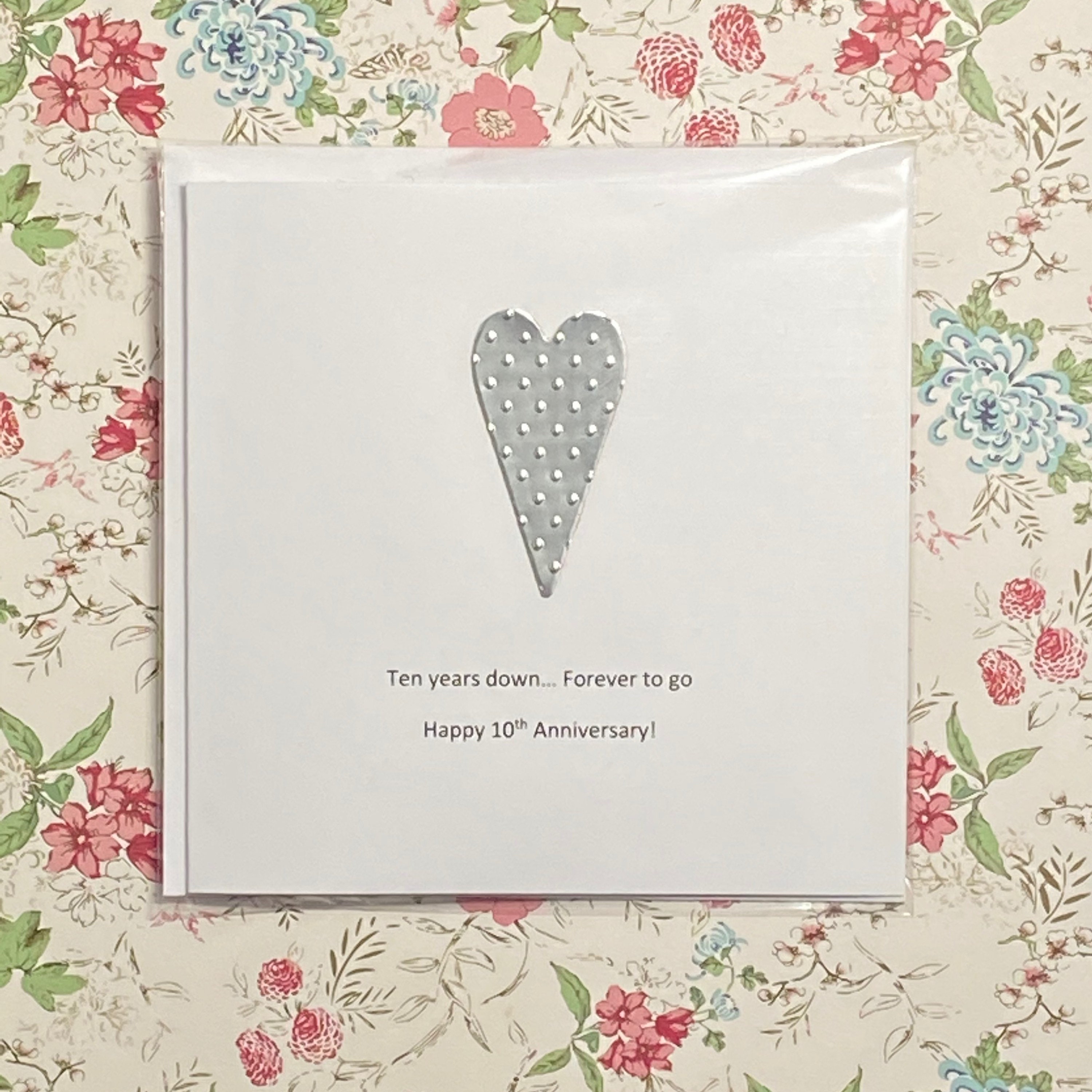 Tin 10th Wedding Anniversary Card Tin Hearts Personalised - Etsy UK