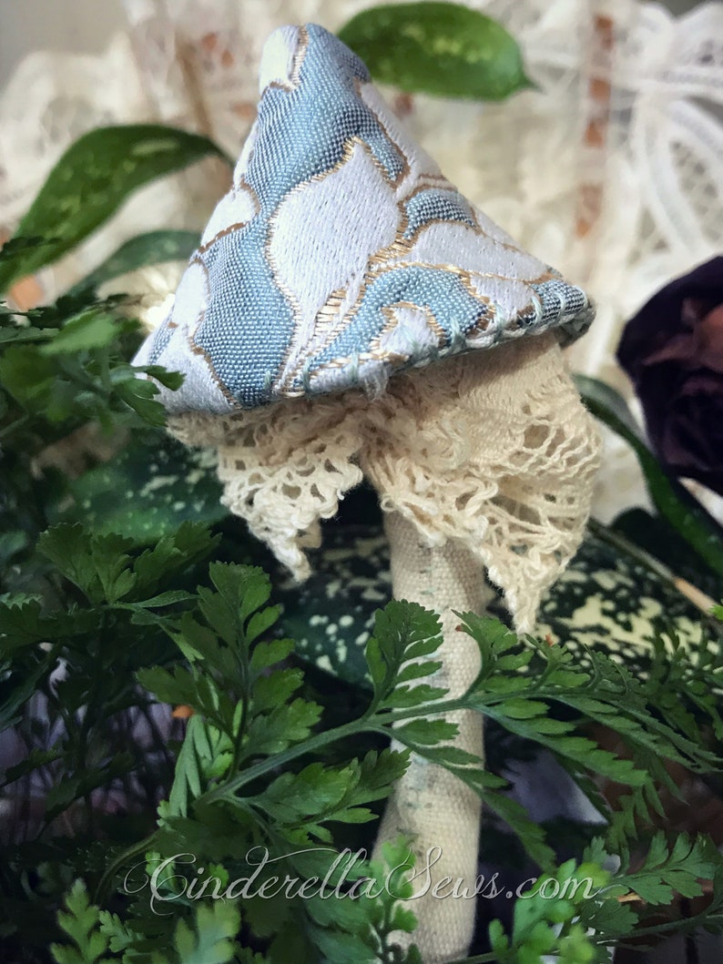 Enchanted Forest Decor Fabric Mushroom Blue Fairy Tale Toadstool Cinderella Aesthetic Mushroom Ornament Mushroom Art Art Objects Art Collectibles Kientructhanhdat Com