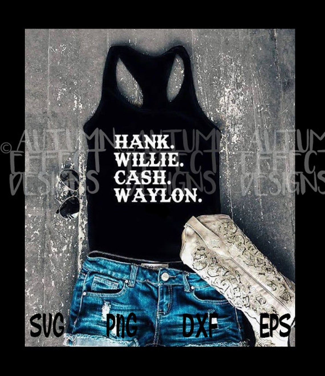 Hank Willie Cash Waylon SVG DXF PNG Willie Cut File - Clipart - Tshirt ...