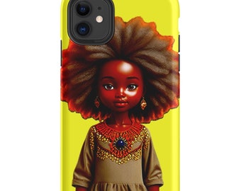 Afro Hair Red Girl Tough Case for iPhone,Compatible With iPhone 7, 8, X, 11, 12, 13, 14, 15, And More.