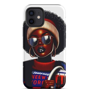 Afro Frau mit Stirnband Schwarz Lippen und Sonnenbrille Tough Case für iPhone®
