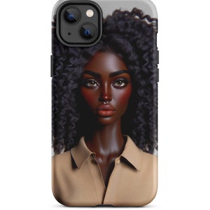 Dark Skin Black Woman Tough Case For iPhone,Afro Art,Woman Phone case,
