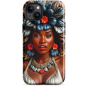 Afro Latina Black Spanish Puerto Rico Tough iPhone Case, Afro Latina Art