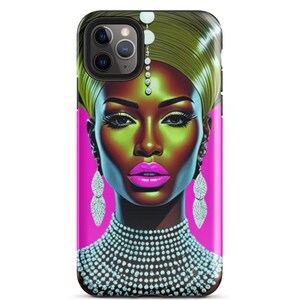 Black Melanin Goddess Art Woman Tough Case for iPhone
