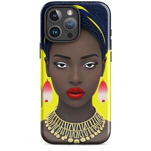 Dark Skin Goddess Woman Afrocentric African Art Tough Phone Case,Melanin Case,iPhone 13 Pro Case