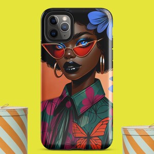 Dark Skin Queen Woman Robuste Handytasche für sie