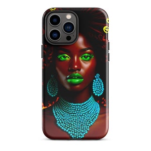 Afro Lady blue art Tough Case for iPhone®