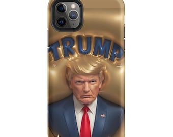 Donald Trump Portrait With Gold Background Tough Case For iPhone,Trendy Phone Case,Trump Phone Case,America Phone Case,Trump Phone Cover